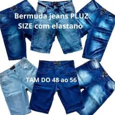 KIT 2 Bermuda jeans pluz size short jeans masculino pluz sise  jeans premio
