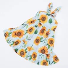 Vestido de Alcinha Azul Girassol para Menina