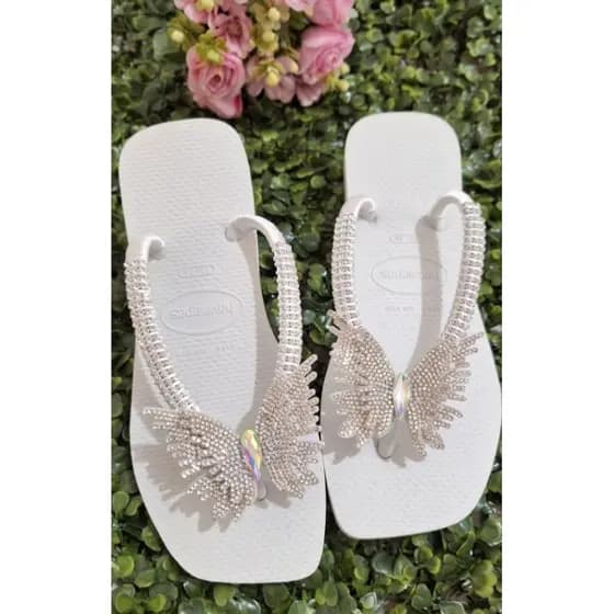 Havaianas Original Customizadas com Pedrarias Luxo Verão moda praia