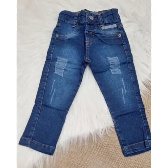 Calça Jogger Jeans Infantil Menino Masculina 2 ao 3 Anos com regularem na cintura