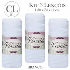 3 Lençol De Berço com Elástico Malha Americano 100% Algodão