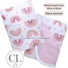 Manta Dupla Face 90x90 cm  Bebê 100% Algodão Menina