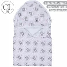 Toalha de Bebê com Capuz 80 x 80 cm - 100% Algodão