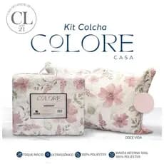 Cobre Leito 3 Peças Dupla Face Liso e Estampado