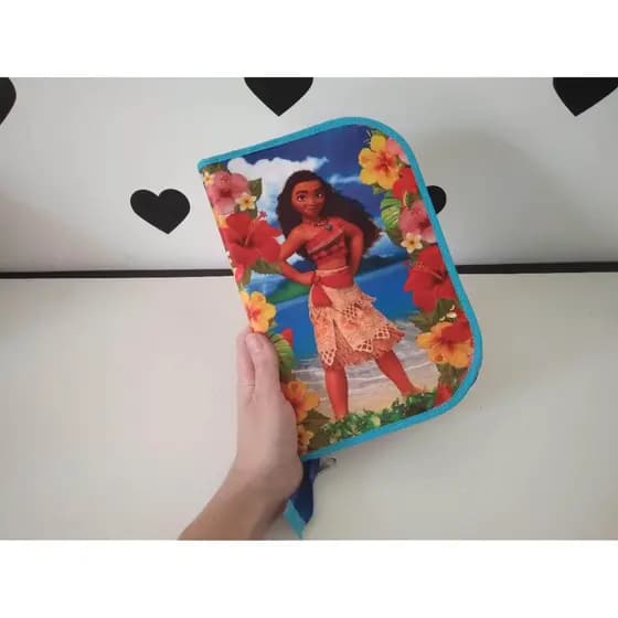Estojo escolar, kit higiene, organizador, personagem, moana