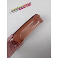 Estojo Compacto em Couro Ecológico, Estojo escolar slim, estojo compacto, bolsinha de lápis