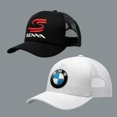 Combo 2 Bones Trucker bmw senna estampado Com Redinha Aba Curvada Ajustavel