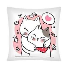 Capa para Almofada Decorativa Gatinhos Romântico 43cm x 43cm