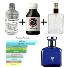 Kit para Perfumista Completo Iniciante POL BLUE - Essência Óleo