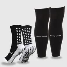 kit 18 pares meião cortado canelito + meia esportiva antiderrapapnte futsocks thundergrip