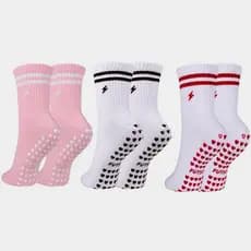 Kit 3 pares Meias Femininas Antiderrapantes Ioga De Pilates E Treino Fitness algodão FUTSOCKS