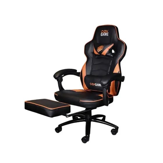 Cadeira Gamer PC Gc302 Estofado Em Couro Sintético 120Kg Apoio Retrátil Giratória Ergonômica Escritorio Profissional