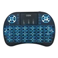 Mini Teclado Sem Fio Air Mouse Controle Touchpad LED 7 Cores Smart TV Box PC Oex CK103 Original