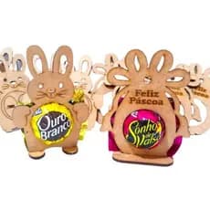 Kit Porta Bombom Coelho e Ovo de Páscoa Em Mdf Crú 3mm - chocolate lembrancinhas lembrança ovo coelho Feliz páscoa