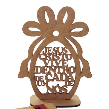Kit com 10 Lembrancinhas de Páscoa Cristã em Mdf Crú 3mm - Jesus Cristo Vive - mimo páscoa - páscoa cristã.