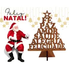 KIT 10 ÁRVORES DE NATAL E PALAVRAS Mdf 3mm - Porta Bombom Natal Natalino Lembrancinha Empresa Escola Enfeite de Árvore Guirlanda Papai Noel