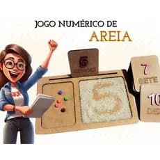 Rêf 083 - Jogo Pedagógico Numérico de Areia Brinquedos Educativos Sensorial Autismo