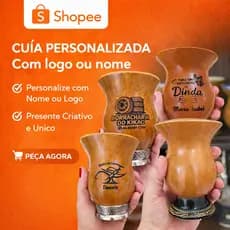 Cuia de Chimarrão Personalizada  com Nome ou Logo Gravação a Laser