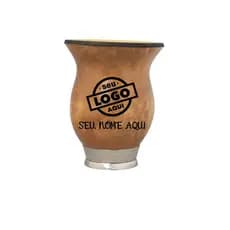Cuia de chimarrão pé de ferro personalizada com logo
