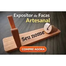 Expositor de Facas Artesanal em Madeira – Porta Facas Decorativo