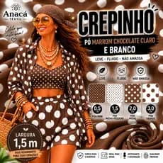 CREPINHO -POÁ 20 - BOLINHA MARROM E BRANCO EM 4 TAMANHO 0,5, 1,5, 2 E 3CM PARA ROUPA FEMININA E INFANTIL CHOCOLATEDECORA