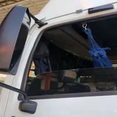 Rede descanso cabine de caminhão e par ganchos armador