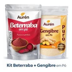 Kit Beterraba Em Pó + Gengibre Em Pó 2kg Puro Premium Aurén