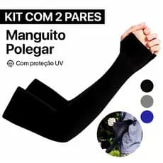 Kit  c/ 1 ou 2 Pares Manguito Proteção Solar UV Fina Braço Seda Masculina Feminina Respirável 40cm
