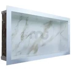 Nicho Em Porcelanato Carrara 60x30x7 O Único Que Não Empoça Água No Fundo Premium