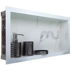 Nicho de Banheiro Calacata Premium Luxo em Porcelanato o Único que Não Empoça Água Premium 60x30x7