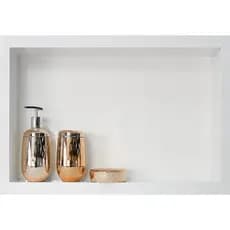 Nicho de Porcelanato 40x30x10 Branco Para Banheiro/Box