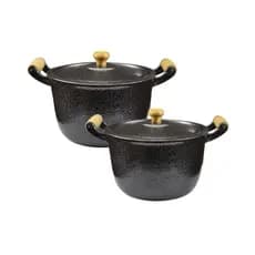 kit caldeirão de feijão preto craqueado N°16/18 em alumino batido grosso