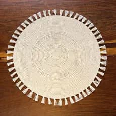 Jogo Americano de Crochê Artesanal Natural | Sousplat Mesa Posta | Fio de Algodão | Kit 1, 2 ou 4 Peças