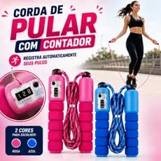 Corda de Pular com Contador de Pulos Ajustável Exercícios Esporte