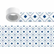 Faixa Decorativa para Cozinha - Kit com 2 Faixas Papel de Parede Border Faixa Adesiva Decoração - AZULEJO 004 Português