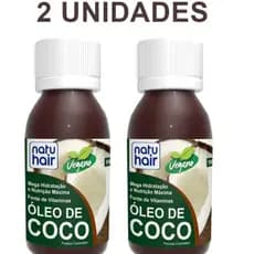 Óleo Natuhair 60ml x2 un Hidratação Profunda Brilho Maciez Crescimento Umectação Nutrição Redução PONTAS DUPLAS