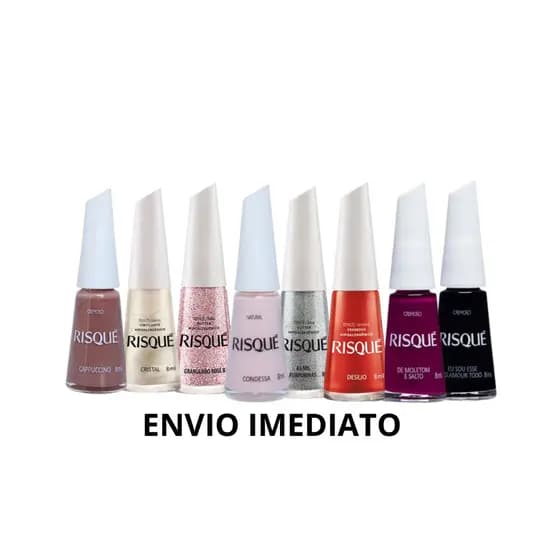 Kit 6 Esmaltes Risque Diversas Cores - MÃOS E PÉS- ENVIO IMEDIATO