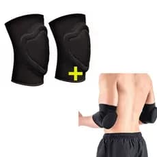 Kit Proteção Joelheira Seleção + Cotoveleira Acolchoada - Joelheira para Volei, Goleiro Futsal, Cotoveleira esportiva