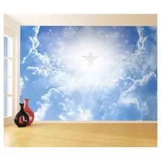 Papel de parede Adesivo Religioso Céu Nuvens Evangelico Jesus m² várias medidasRL 075