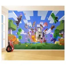 Papel de parede Adesivo Minecraft minekraft minecreft m² várias medidasMNC 023