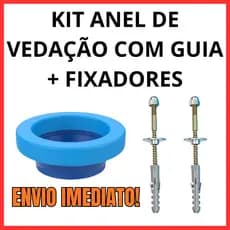 Anel de Vedação Sanitário com Guia + Kit Fixação Completo com Parafuso e Bucha 10 Kit Completo