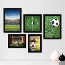 Quadros decorativos 5 peças mosaicos para sua sala ou quarto Futebol - Campo - Bola - Jogador - Esportes 2 Star = 255