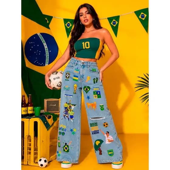Adesivos DIY Termocolantes Copa do Mundo 2026 Brasil Enfeites Criativos DTF Alta Definição Fácil Aplicação