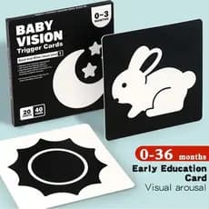 Brinquedos De Bebê Flash Preto Branco Cartões Pretos De Estimulação Visual De Alto Contraste Educação Precoce Para