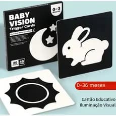 Cartas Alto Contraste Cartões Montessori Imagens Para Bebes 0 a 12 Meses Atividade Educativa Brinquedo Infantil Estimula