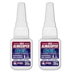 Kit C/ 02 Cola Adesivo Instântaneo Almasuper Gel 20g Almata