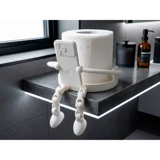 Porta Papel Higiênico Moderno com Suporte Celular | Organizador Banheiro