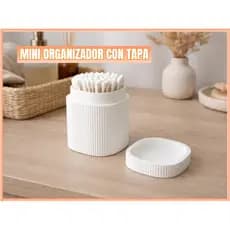 Porta Cotonete com Tampa | Organizador Banheiro Minimalista
