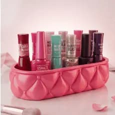 Organizador De Maquiagem e Joias Tufted Rosa Aesthetic