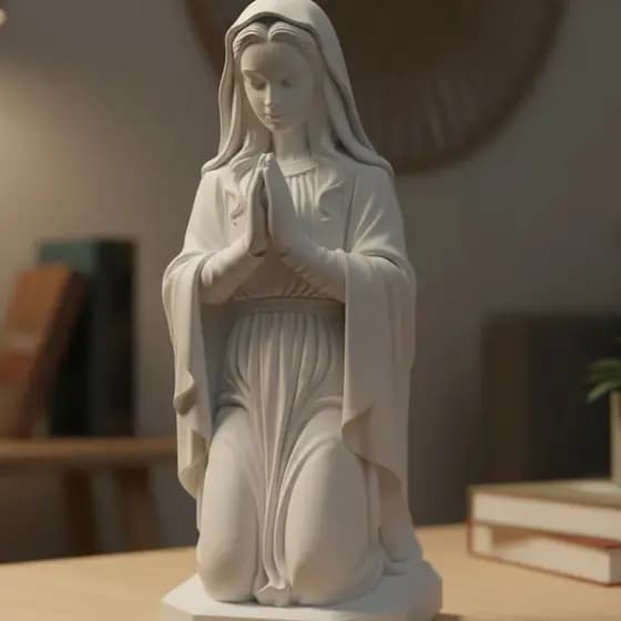Nossa Senhora Orando Estátua Decoração Religiosa Mesa Oratório Presente Batizado Crisma Casamento